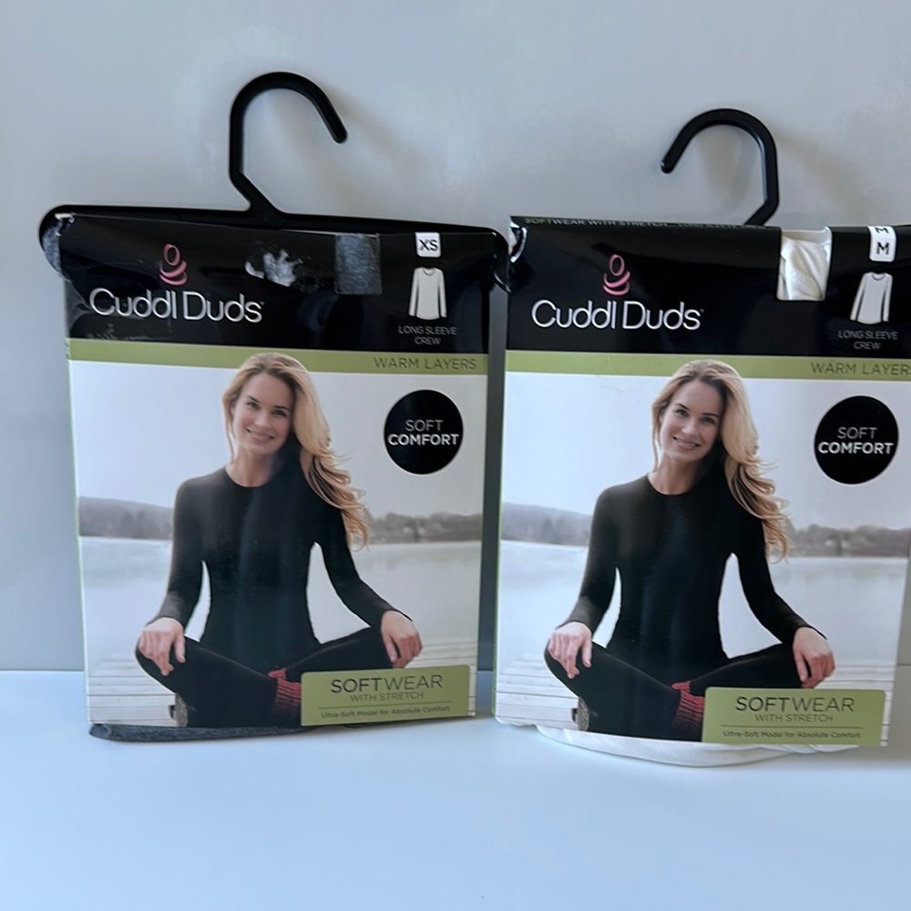 Cuddl Duds Black Long Sleeve Warm Layers